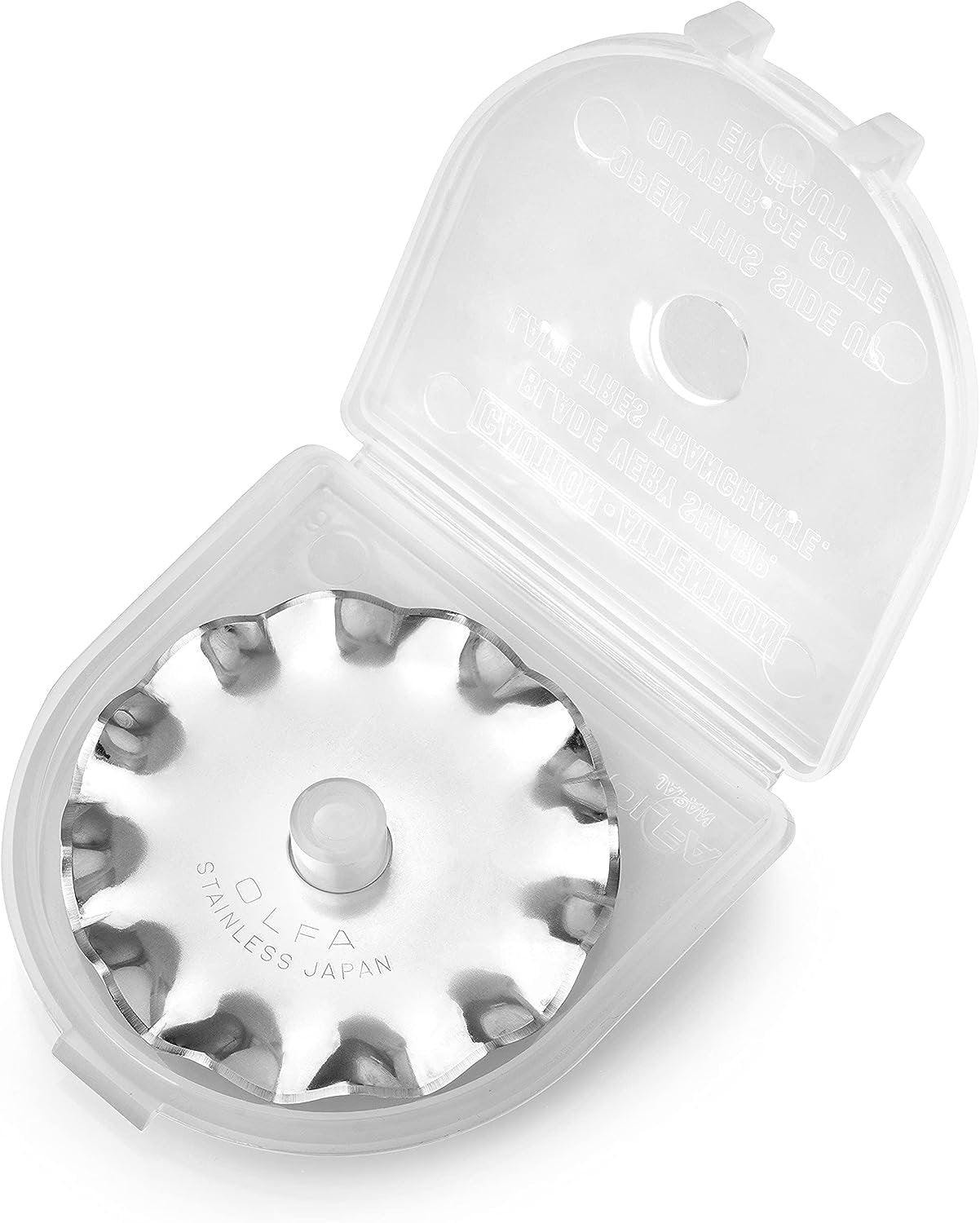 OLFA 45mm Rotary Cutter Scallop Blade, 1 Blade (SCB45-1) - Stainless Steel Circular Decorative Edge Blade for Crafts, Sewing, Quilting, Scrapbooking, Fits Most 45mm Rotary Cutters