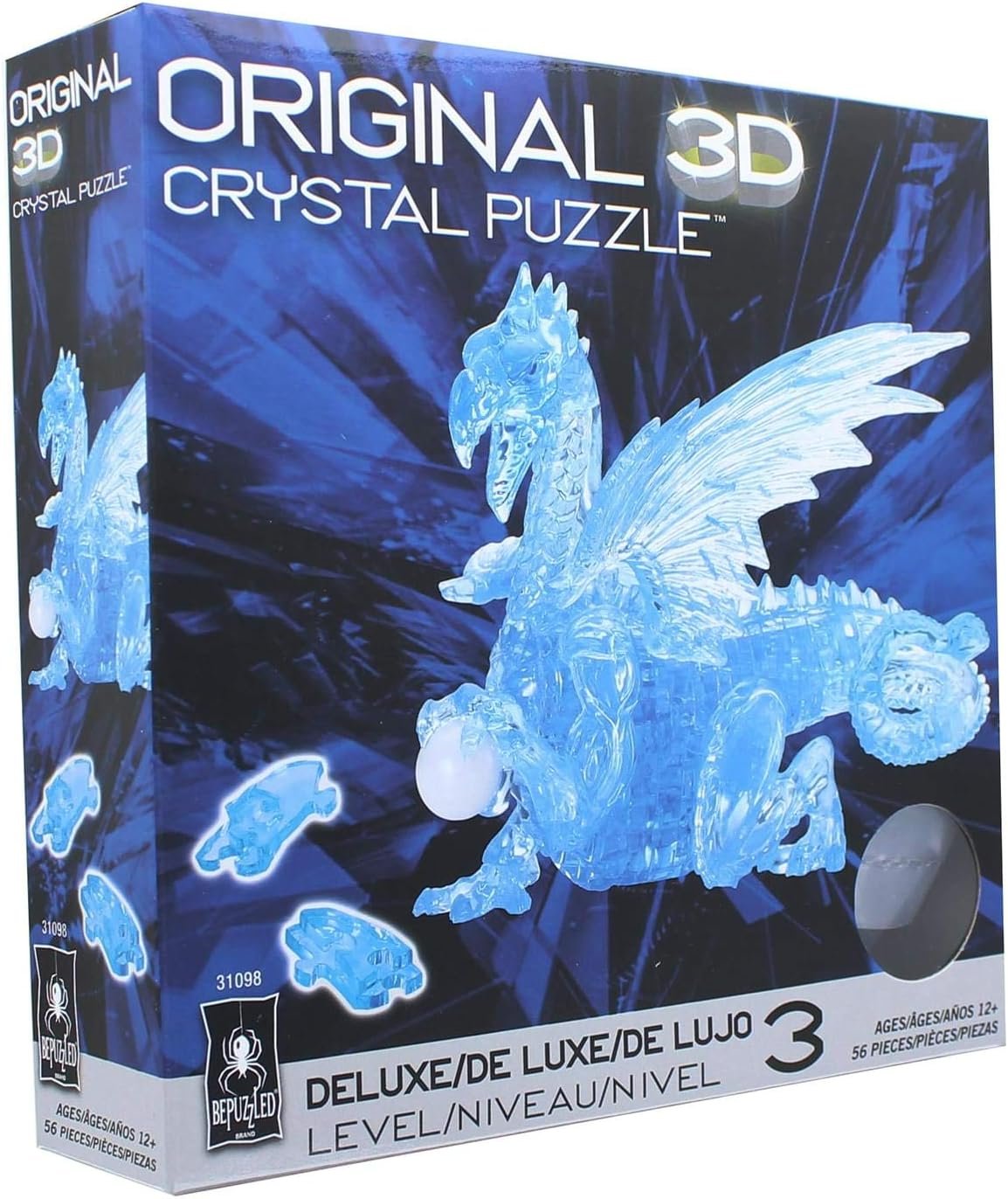 BePuzzled | Dragon Deluxe Original 3D Crystal Puzzle, Ages 12 and Up