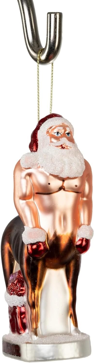 Mcphee Archie Santaur Hand Blown Glass Ornament