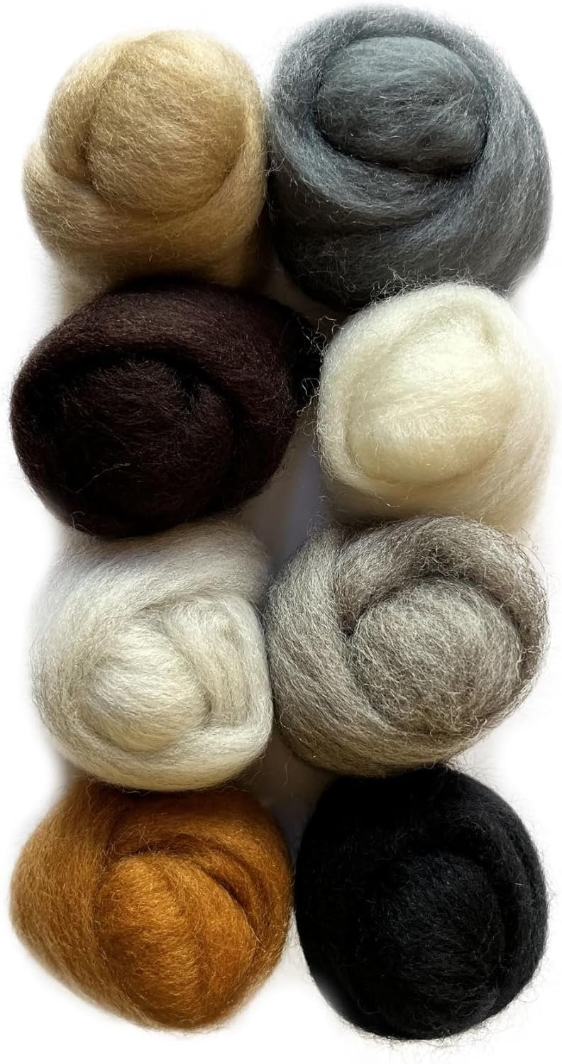 12" Wool Roving 8-Pack: Furry Friends (2oz)