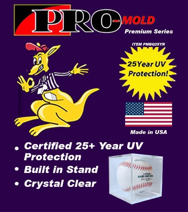 Pro-Mold Made in USA Baseball Cube Stand with 25+ Year Certified UV Protection (Crystal Clear, Ball Not Included)