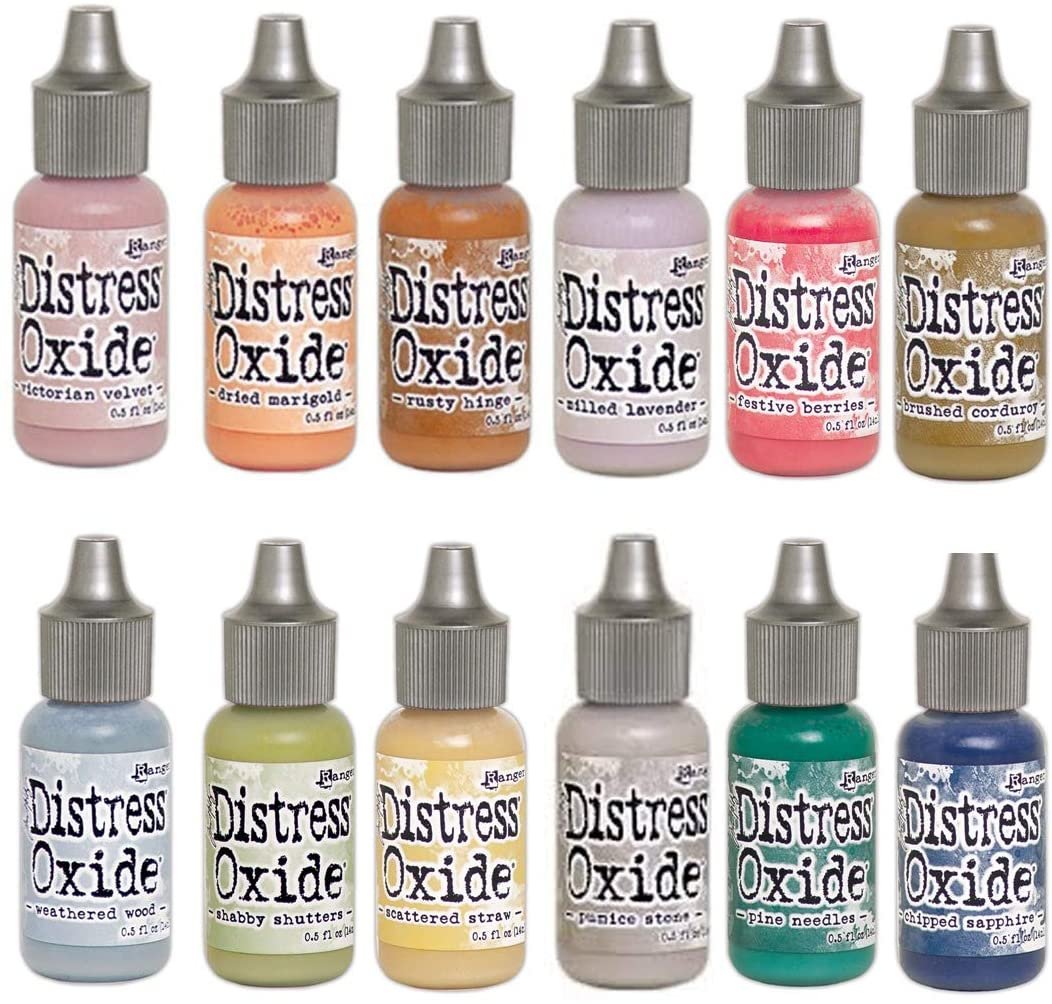Ranger Tim Holtz Distress Oxide Reinkers Fall 2018 Colors with 10x Pixiss Blending Tools