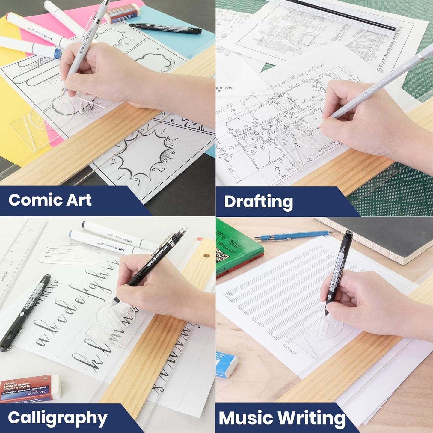 Pacific Arc Ames Lettering Guide for Lettering, Writing, Architecture, and Drawing