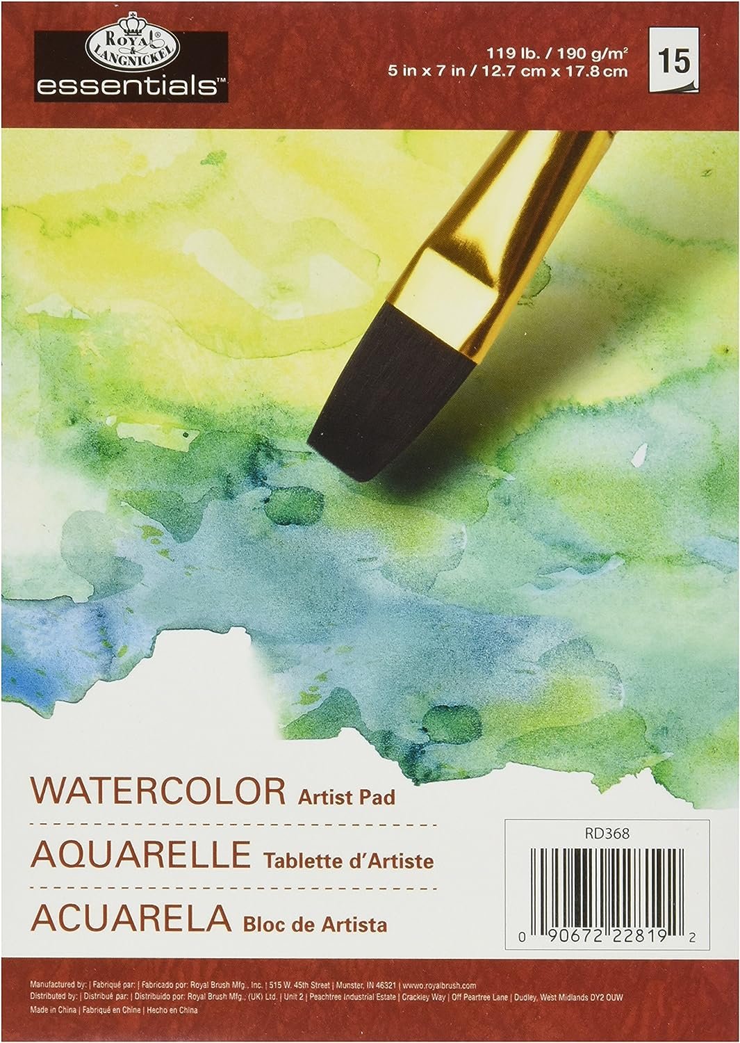 Essentials Watercolor Artist Paper Pad 5" X7