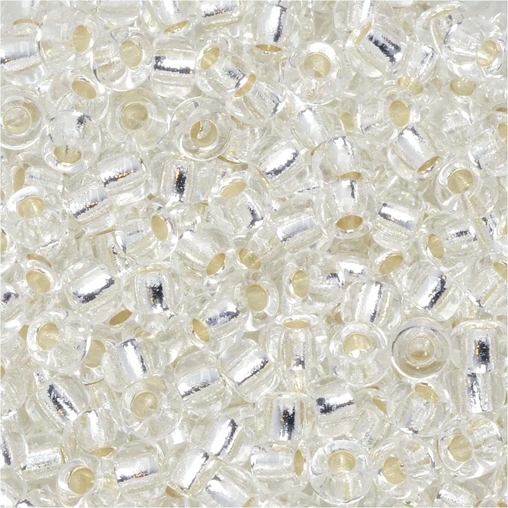 Miyuki Round Seed Bead Size 8/0 22g-tube Silverlined Crystal