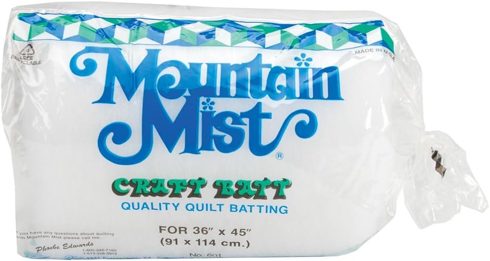 Mountain Mist Polyester Quilt Batting, Craft Size 36"X45"