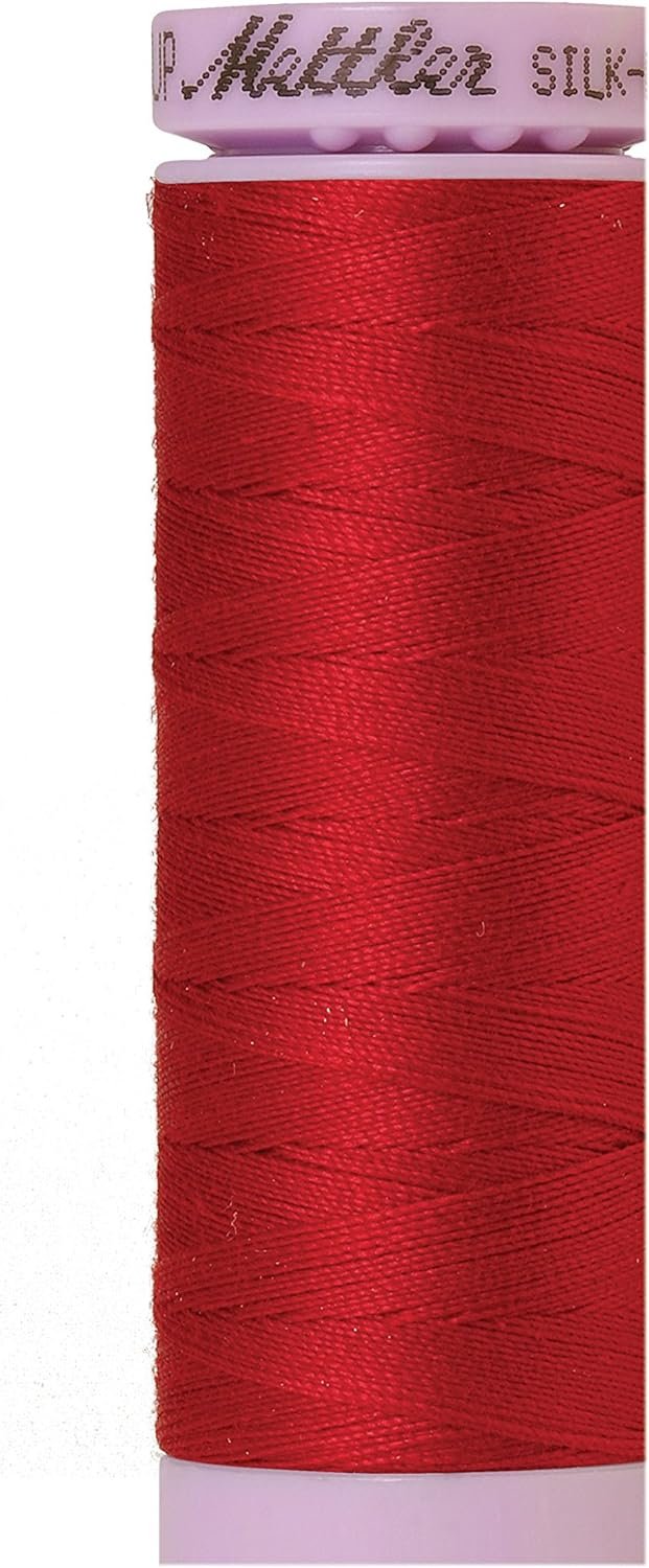 Mettler Silk-Finish 50 Weight Solid Cotton Thread, 164 yd/150m, Country Red
