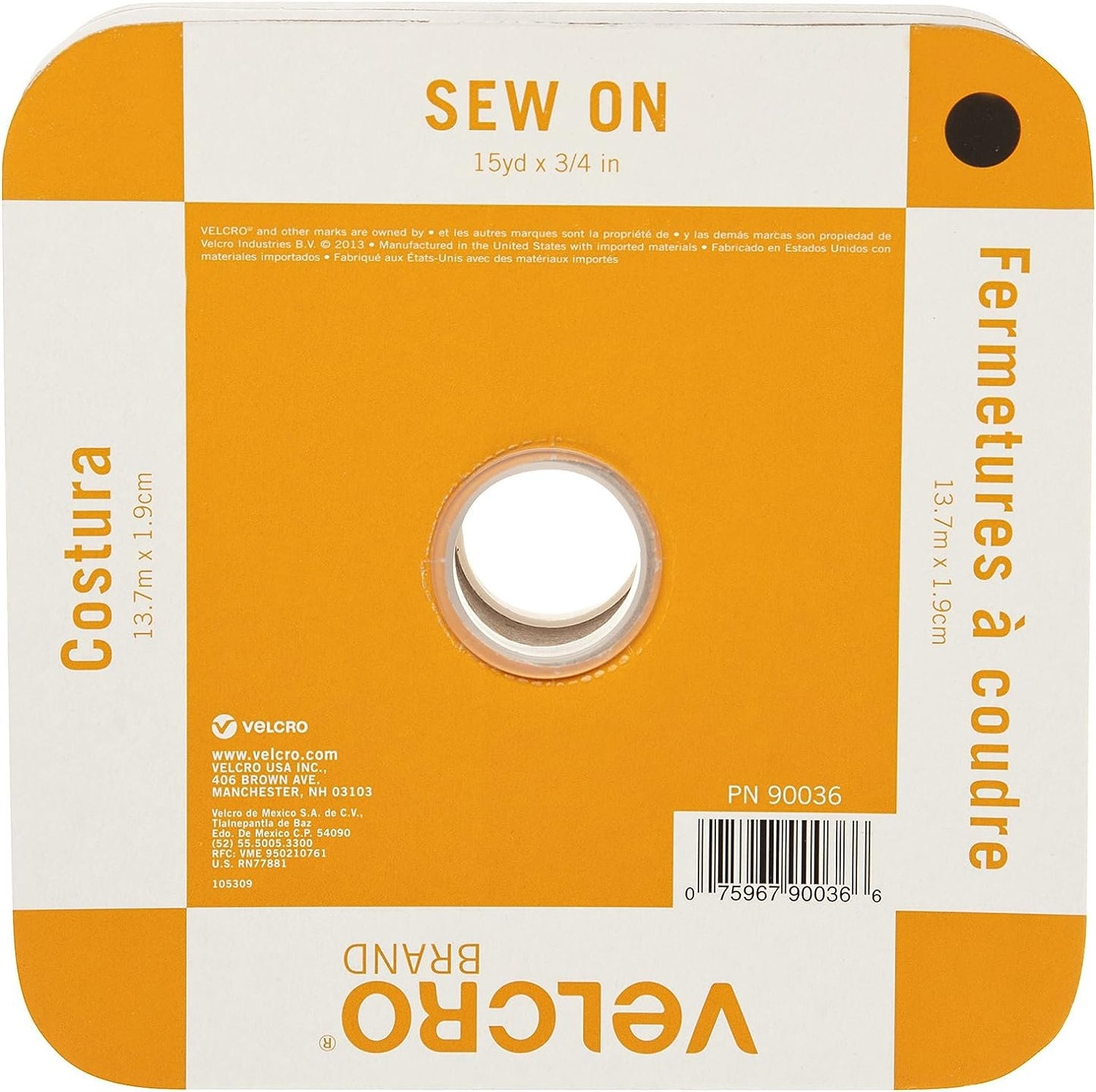 VELCRO Brand Sew On Fabric Alterations and Hemming | No Ironing or Gluing | Ideal Substitute for Snaps and Buttons | Tape, 30in x 3/4in, Beige