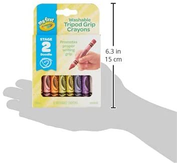 Crayola My First Washable Toddler Crayons, Tripod Grip, Gift, 8 Count