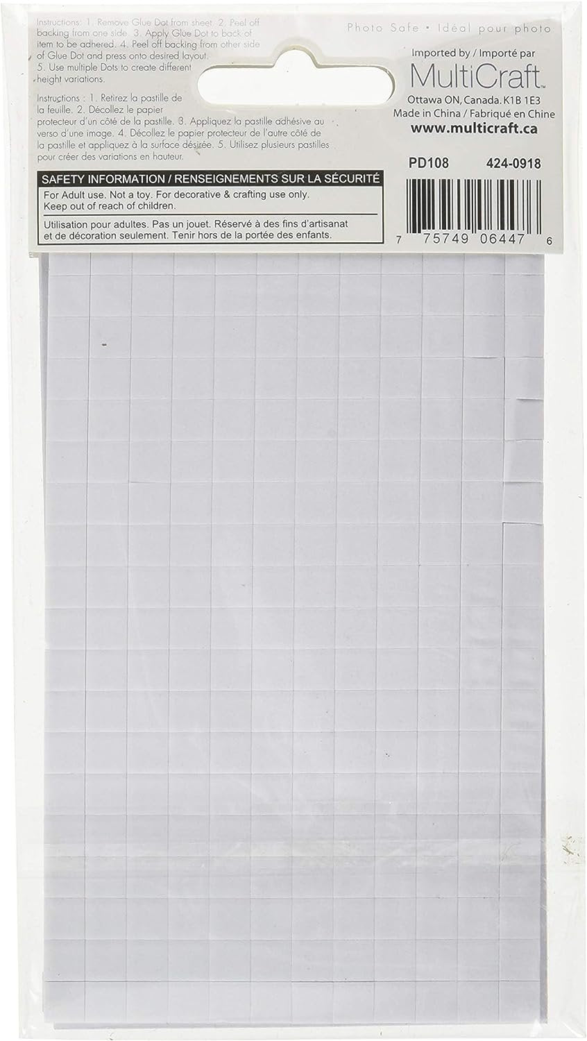 Forever in Time PD108 3D Pop Dots Square Dual-Adhesive Foam Mount, 1/4-Inch, 528 Per Package, White