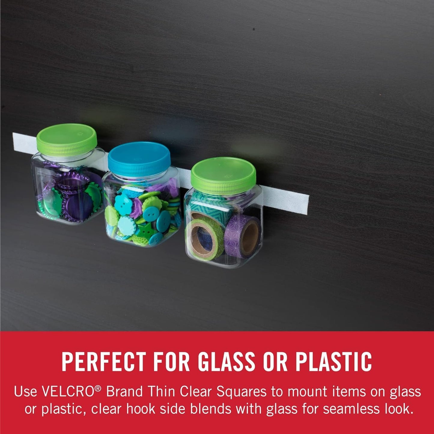 VELCRO Brand - Thin Clear Fasteners | General Purpose/ Low Profile | Perfect for Home, Classroom or Office | 5/8" Dots Circles, 15 Count - Clear