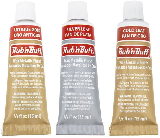 Rub-N-Buff 3 Color Assortment (Silver Leaf, Antique Gold, Gold Leaf)