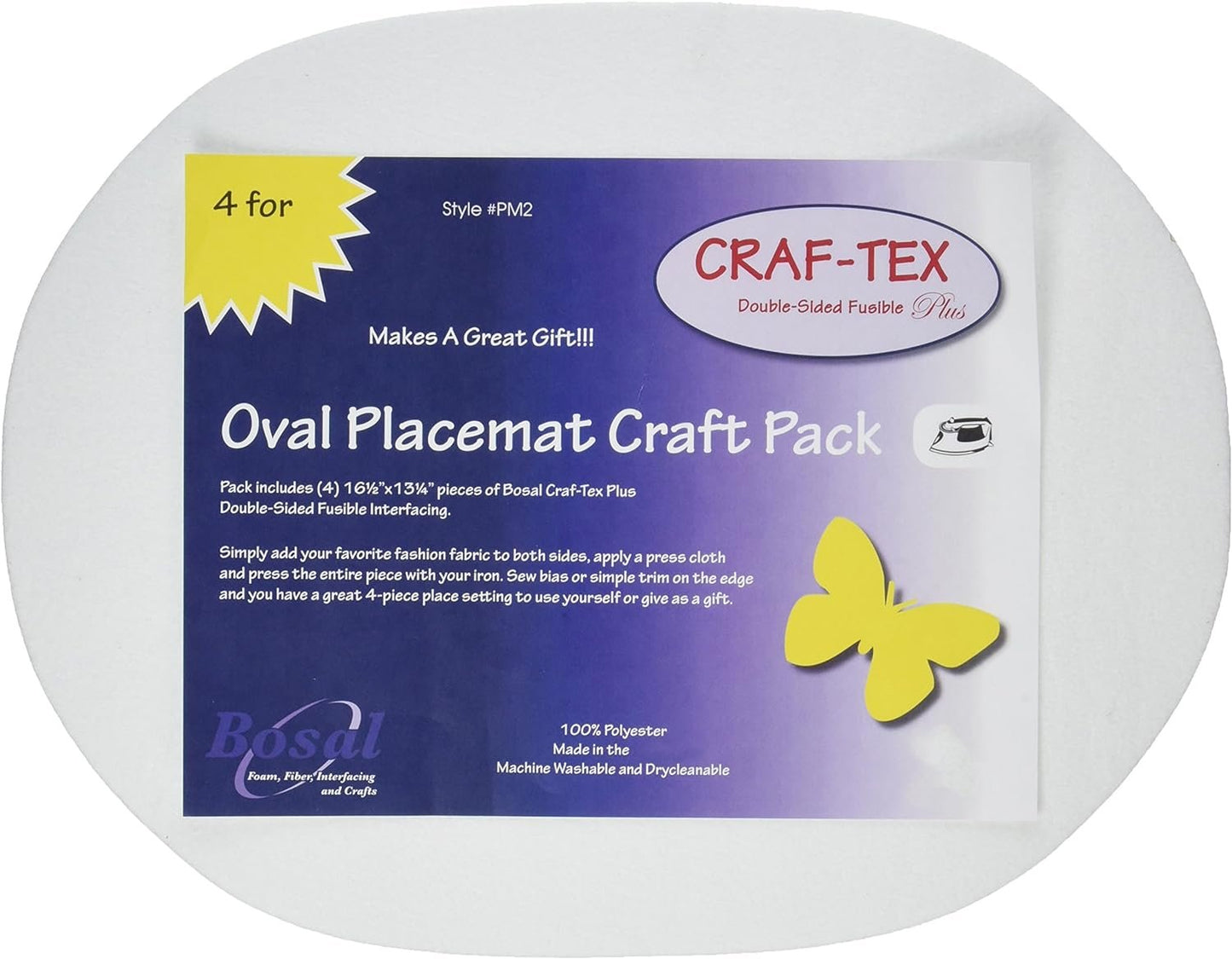 Bosal Placemat Craft Pack Oval Notion, White
