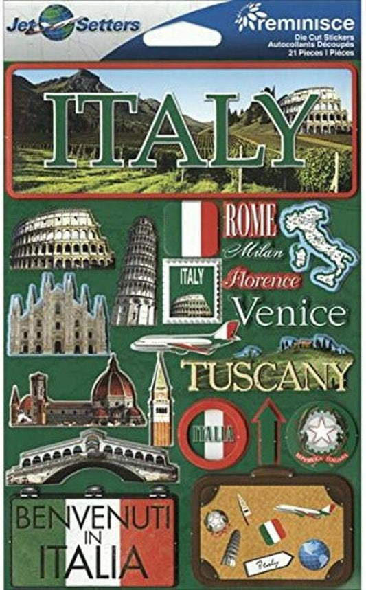 Reminisce Jet Setters 3D Sticker. This package contains one 7.5 inch x 4.5 inch self-adhesive sticker sheet. Sold separately. Made in China.