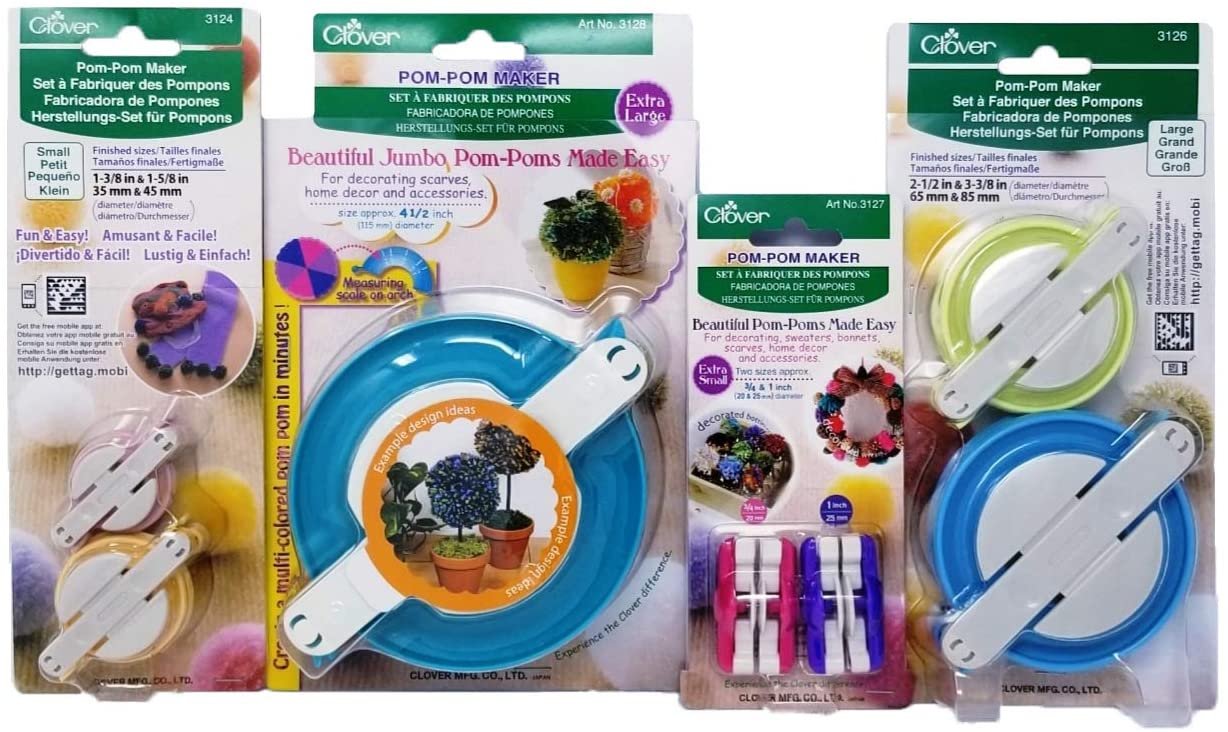 Clover Pom Pom Maker Set ~Includes All 7 Different Sizes!