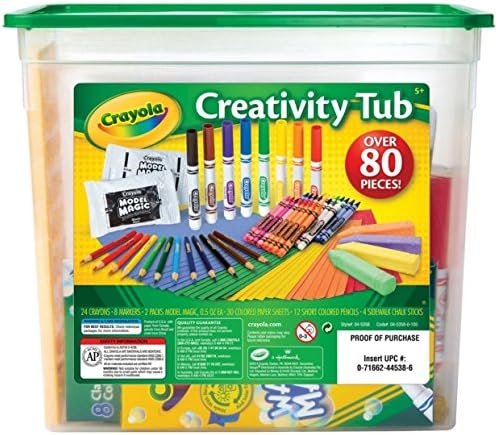 Crayola Creativity Tub, Arts and Crafts, Over 80 Tools, Crayons & Markers, Gifts for Kids