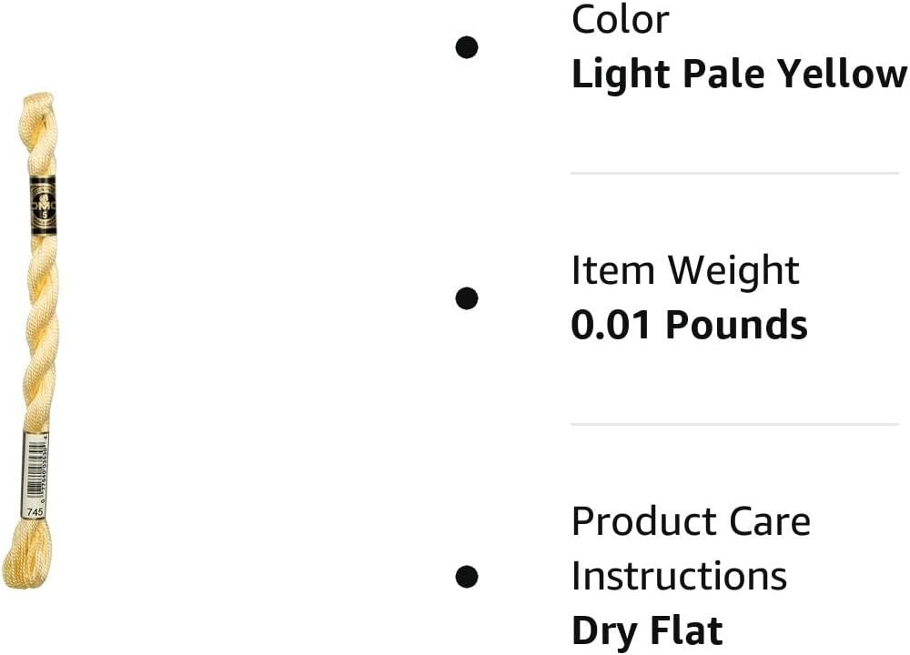 DMC 115 5-745 Pearl Cotton Thread, Light Pale Yellow, Size 5