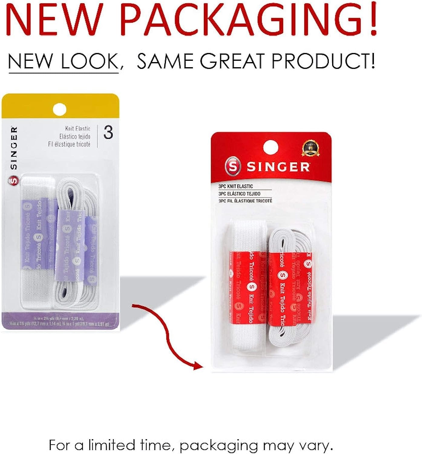 SINGER 00418 Knitted Elastic, 1 Pack, White