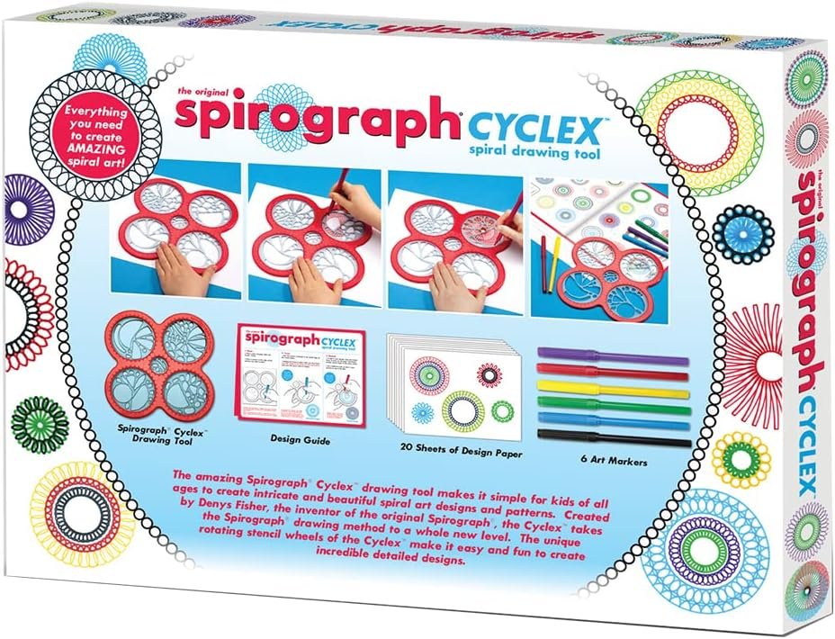 Spirograph – Cyclex Set – Art Kit – Rotating Stencil Wheel Creates Countless Designs – for Ages 8+