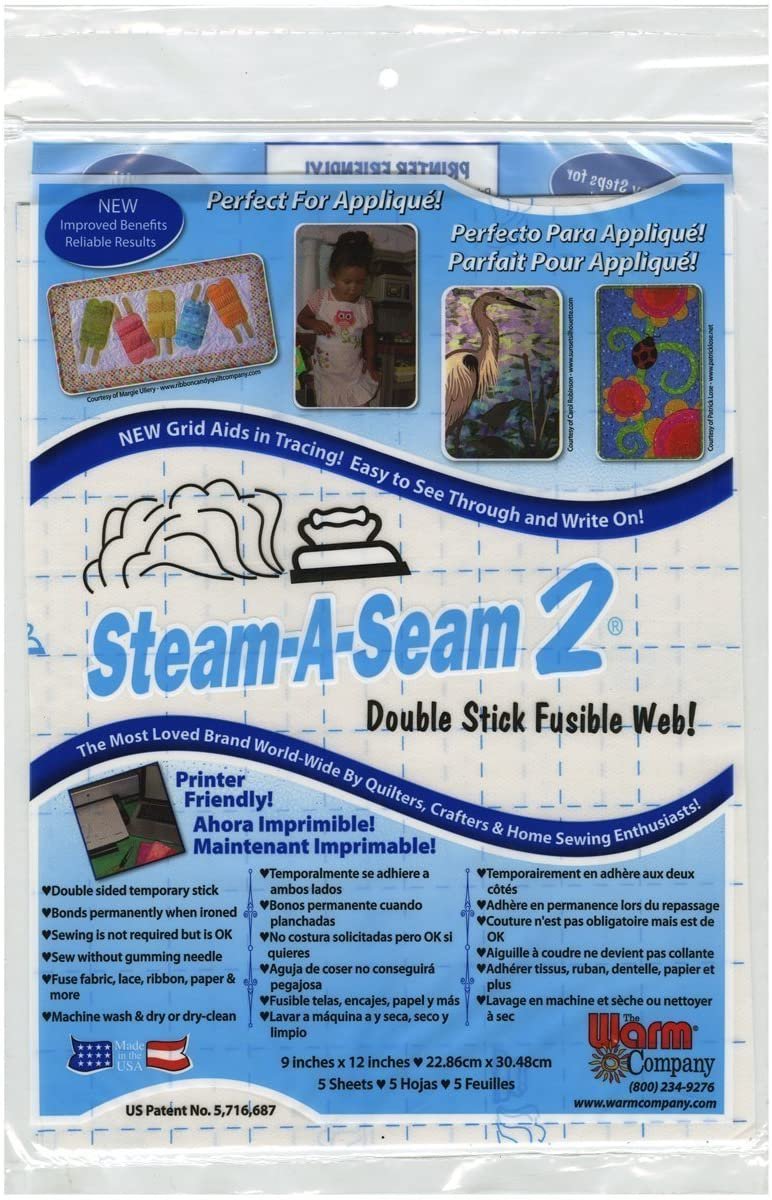 Steam-A-Seam 2 Double Stick Fusible Web-9"X12" 5/Pkg