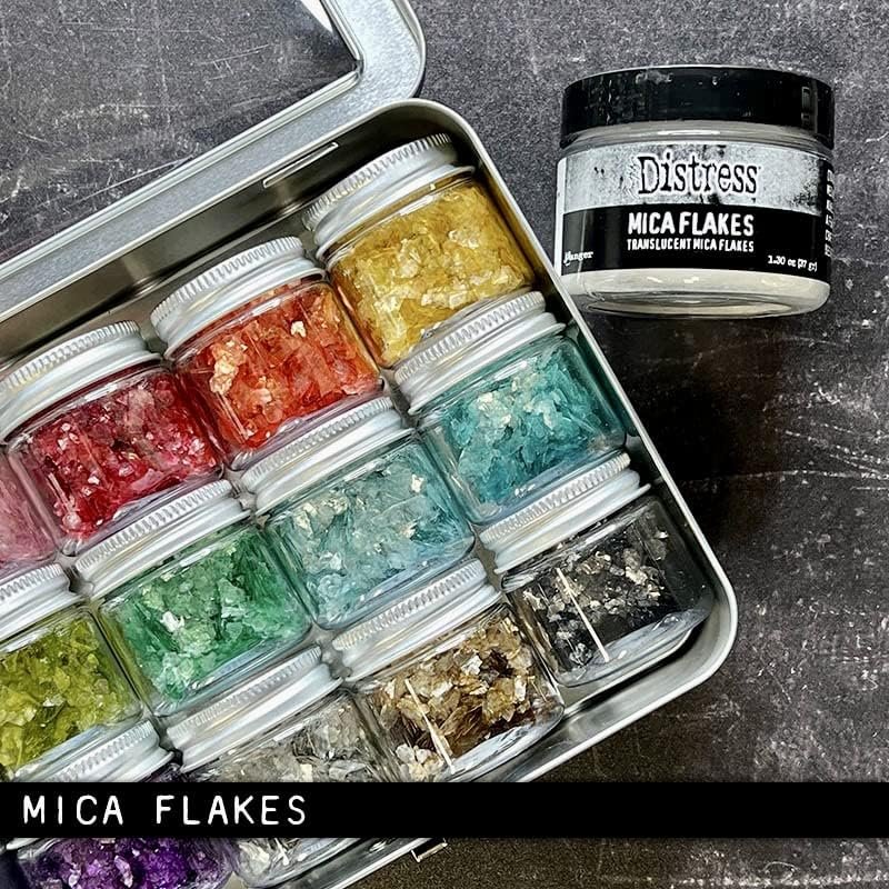 Bundle Tim Holtz Distress® Glitter - Clear Rock Candy, and Mica Flakes TDR35879 and TDR69140