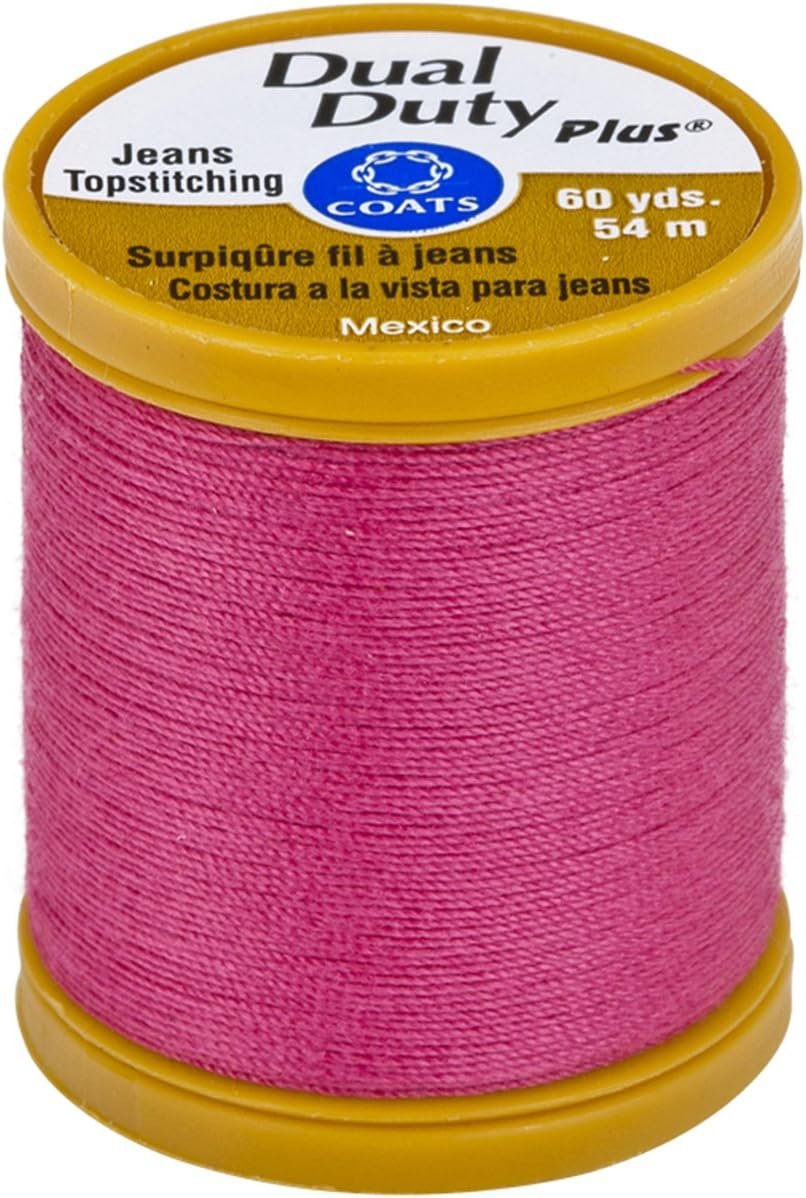 Coats S977-1840 Dual Duty Plus Jean & Topstitching Thread, Hot Pink