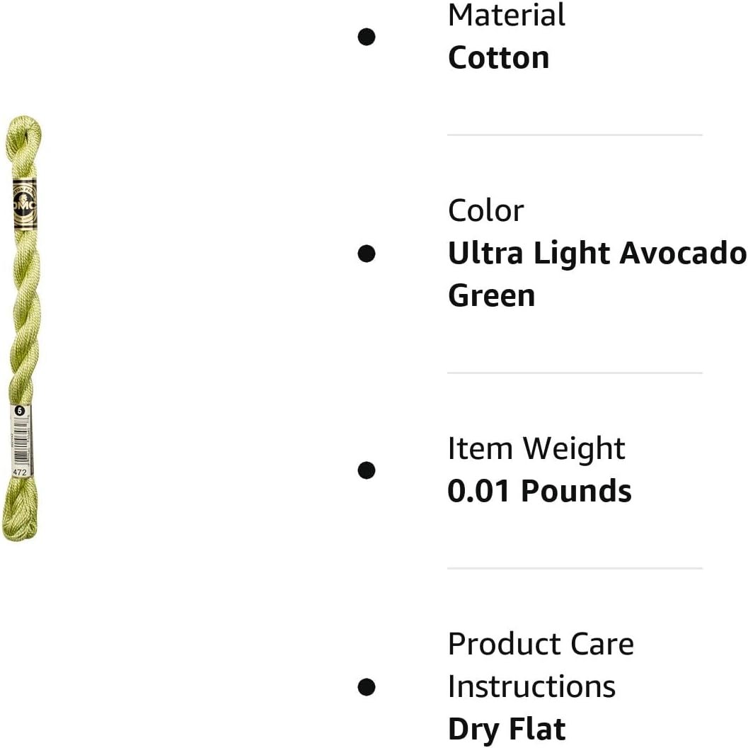 DMC 115 3-472 Pearl Cotton Thread, Ultra Light Avocado Green
