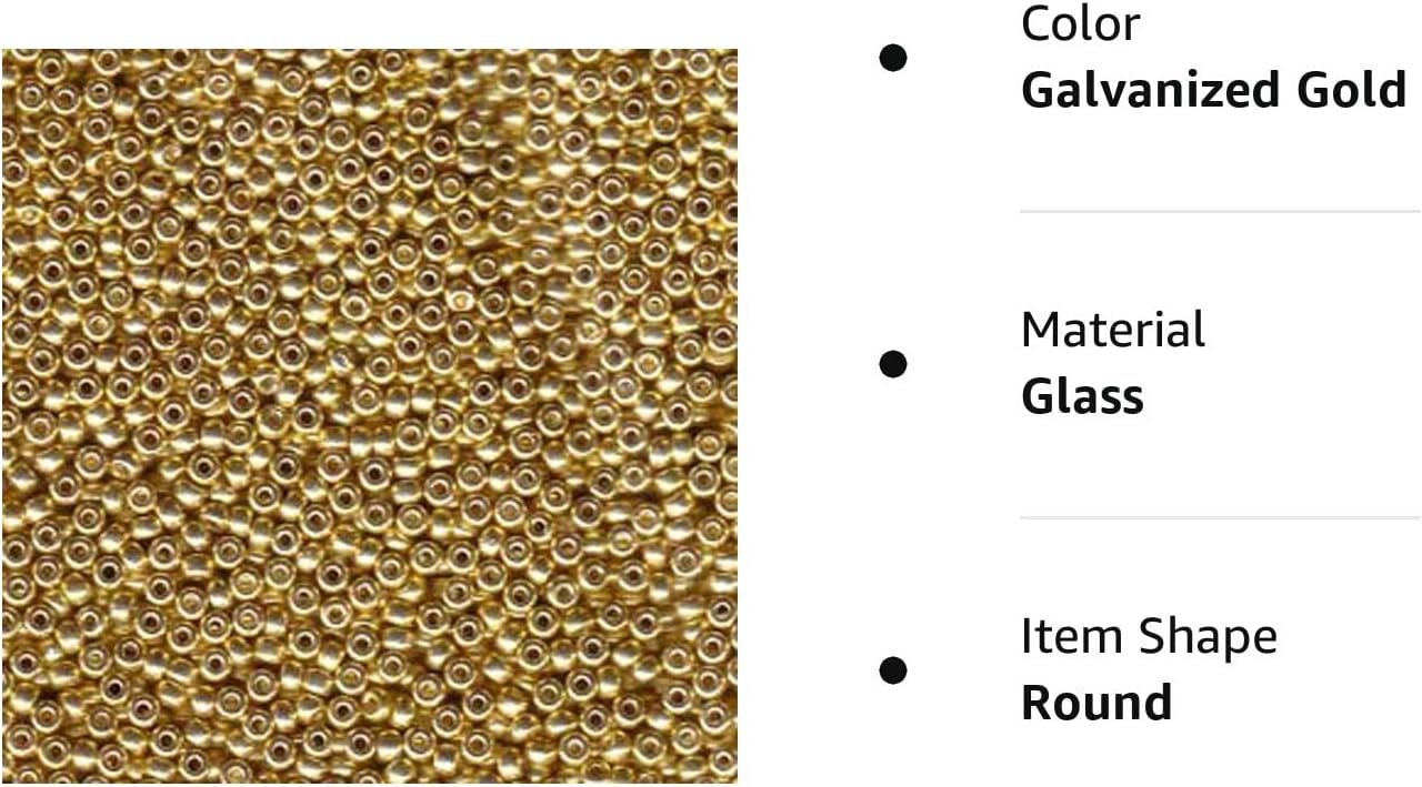 Galvanized Gold Miyuki Japanese round rocailles glass seed beads 11/0 Approximately 24 gram 5 inch tube