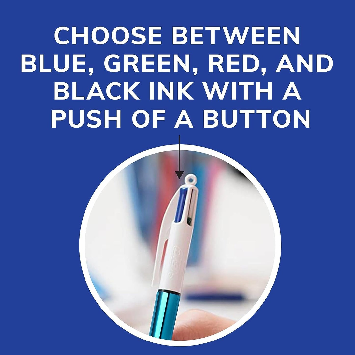 BIC Medium Point Ball Pen, 4 Colors, Assorted Ink, 1 per Pack