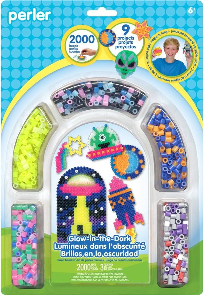 Perler Beads Smiley Face Emoji Fused Bead Kit, 1003pcs, 5 Projects