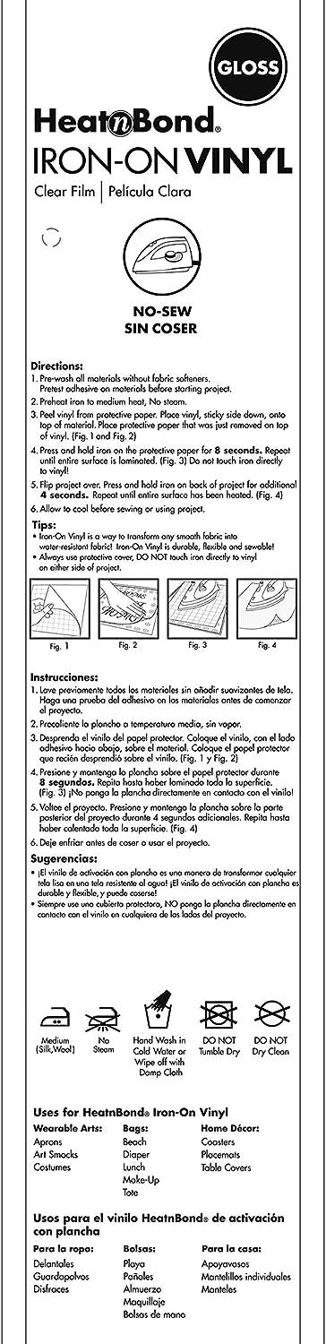 HeatnBond Iron-On Vinyl, 17" x 2 Yards, 17" X2 Yards Gloss