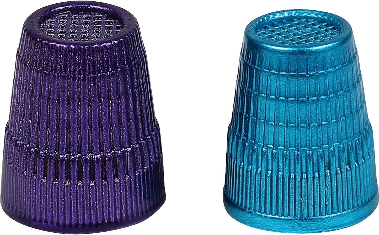 SINGER Slip Stop Thimbles, Size Small and Medium, Metallic Pink and Green - Set of 2