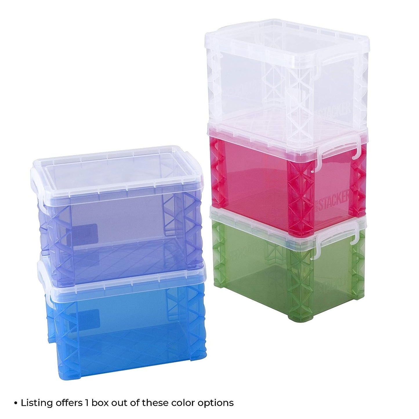 Super Stacker (1) 4 x 6 Inch Index Card Box, Assorted Colors, 1 Box