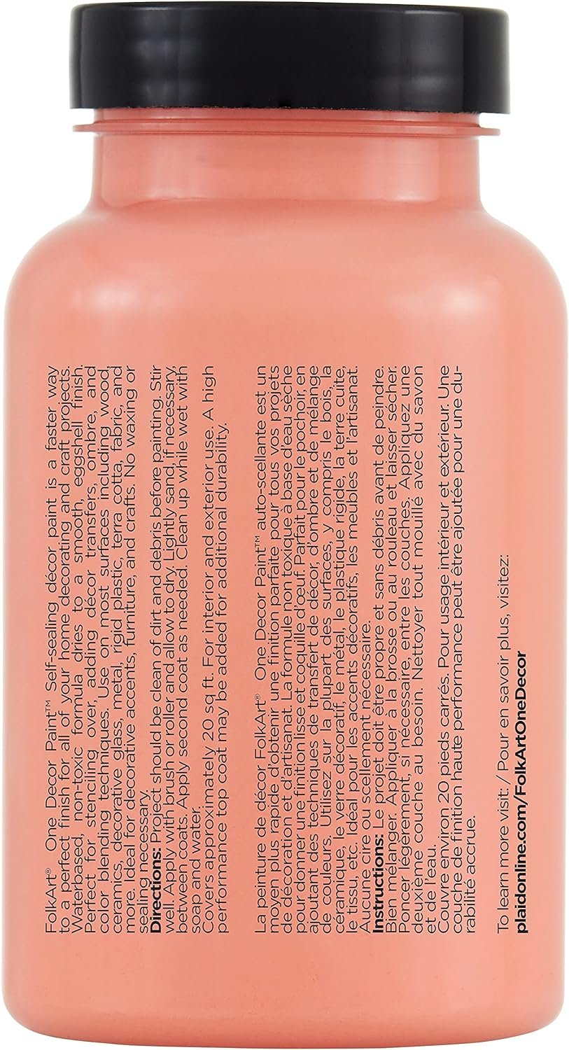 FolkArt 36060 One Décor Paint, 8 oz, Coral Peach, 8 Fl Oz (Pack of 1)