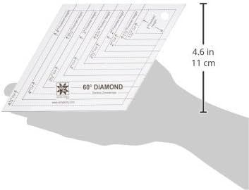 EZ Quilting 60 Degree Diamond Ruler Quilting Template, Clear