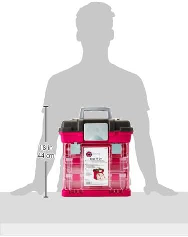 Creative Options 1363-85 Grab N' Go Rack System with Two No.2-3630 Deep Pro-Latch Organizers and One No.2-3650 Organizer, Magenta/Sparkle Gray,Medium