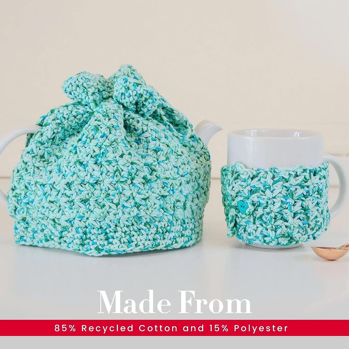 Premier Yarns Home Cotton Yarn, Ideal Knitting and Crochet Supplies, Made of Recycled Cotton, 96 yds, Rainbow