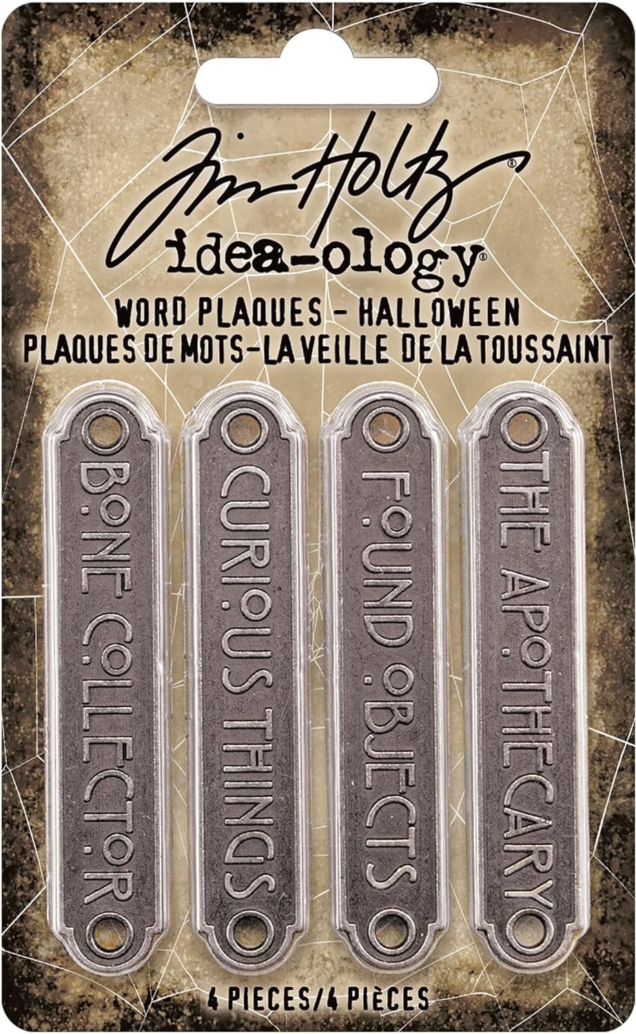 Tim Holtz 2021 Halloween Idea-Ology, Word Plaques, 94164, silver