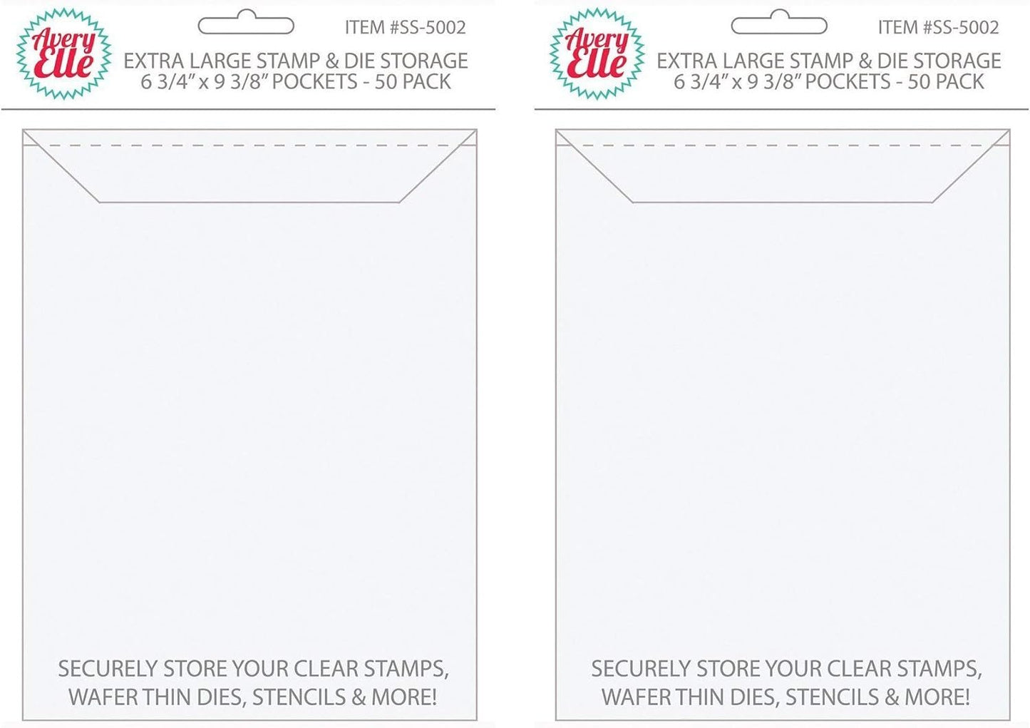 Avery Elle Stamp and Die Extra Large Storage Pockets SS-5002 (Pack of 2)
