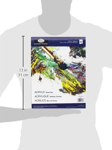 Royal Brush Royal Langnickel 22-Sheet Oil and Acrylic Essentials Artist Paper Pad, 9-Inch by 12-Inch
