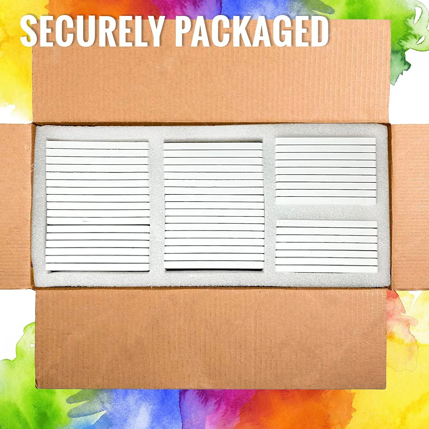 PIXISS Square Ceramic Coasters with Cork Backing - 50