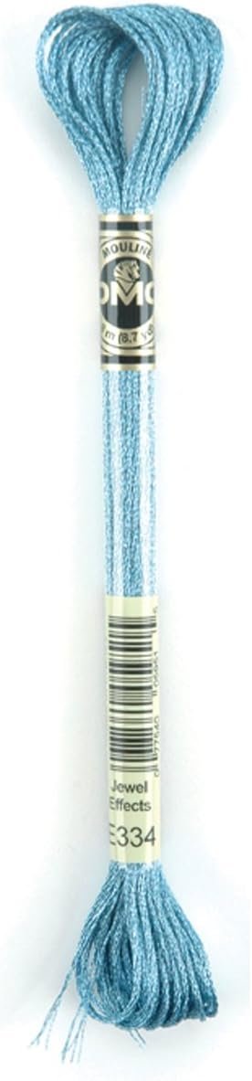 DMC 317W-E334 Light Effects Polyster Embroidery Floss, 8.7-Yard, Blue Topaz