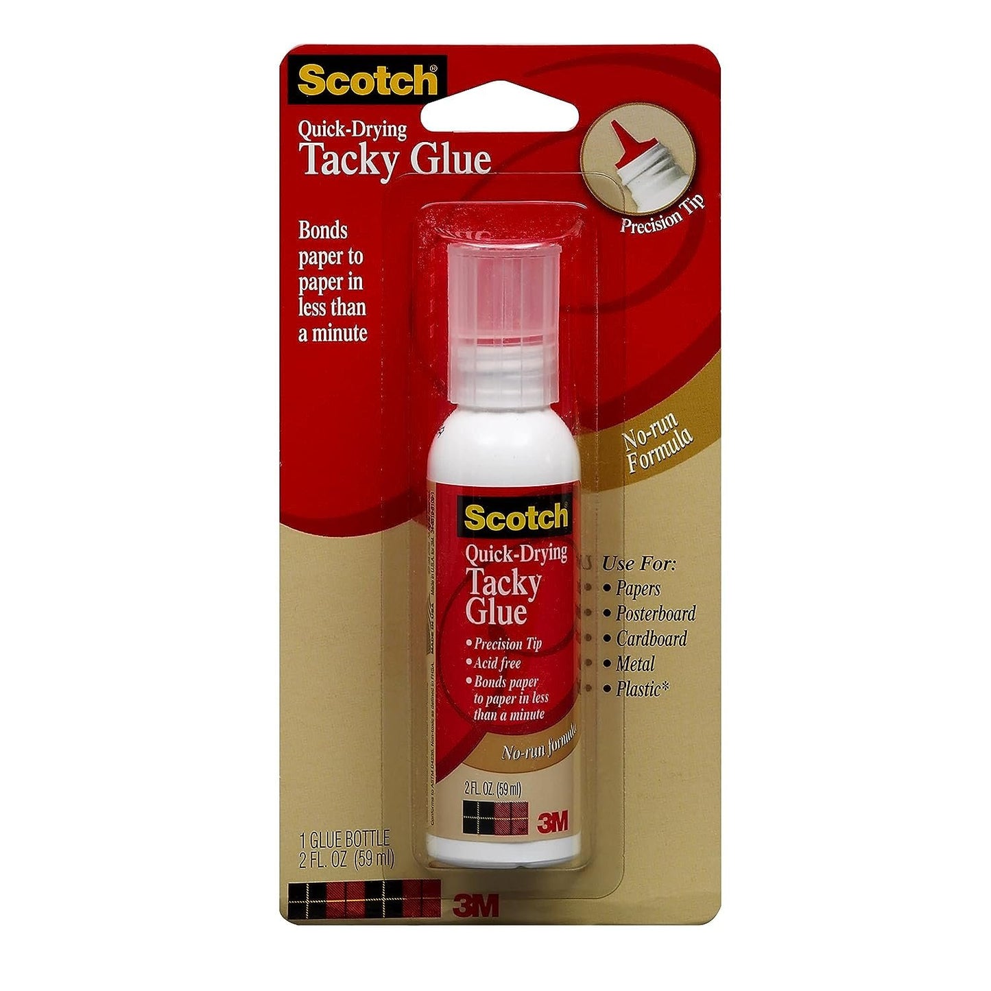 Scotch Quick Drying Tacky Glue, 2 fl oz, Acid Free and Photo Safe (6052A-1)