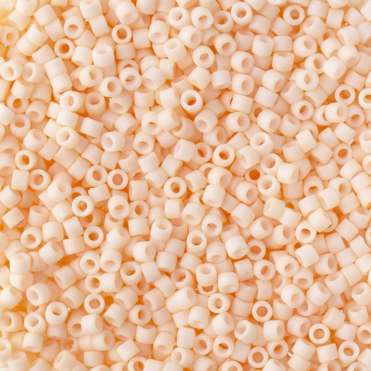 Miyuki Delica Seed Beads Bundle: Size 11/0, Peach Matte Opaque Palette Collection DB1510, DB1512, DB1513 - 3 Tubes of 7.2 Grams ea