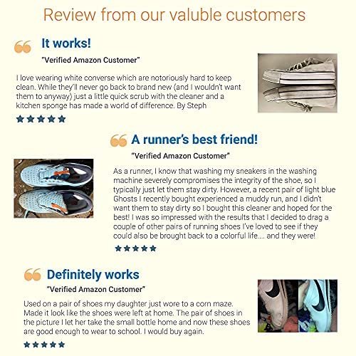 Grandma's Secret Sneaker Cleaner - Shoe Cleaner for Rubber, Canvas and Leather - Stain Remover Spray Removes Dirt, Grime and Grass - 3oz Sneakers Cleaner for Outdoor Shoes, Slippers and Moccasins