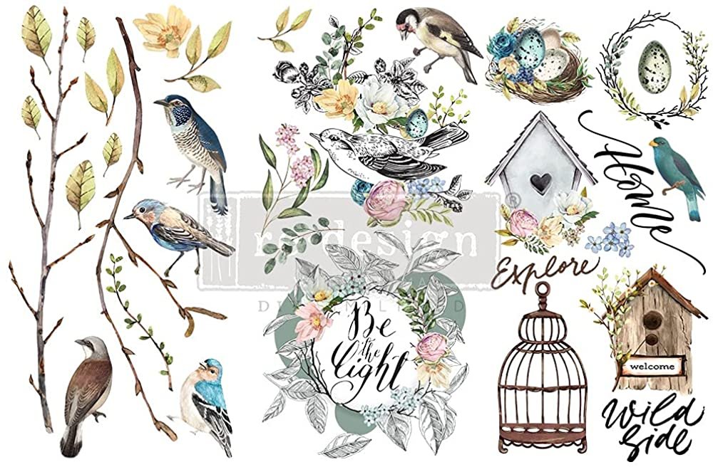 Redesign with Prima Garden Marvels Rub on Transfer 3 Sheets 6" x 12"