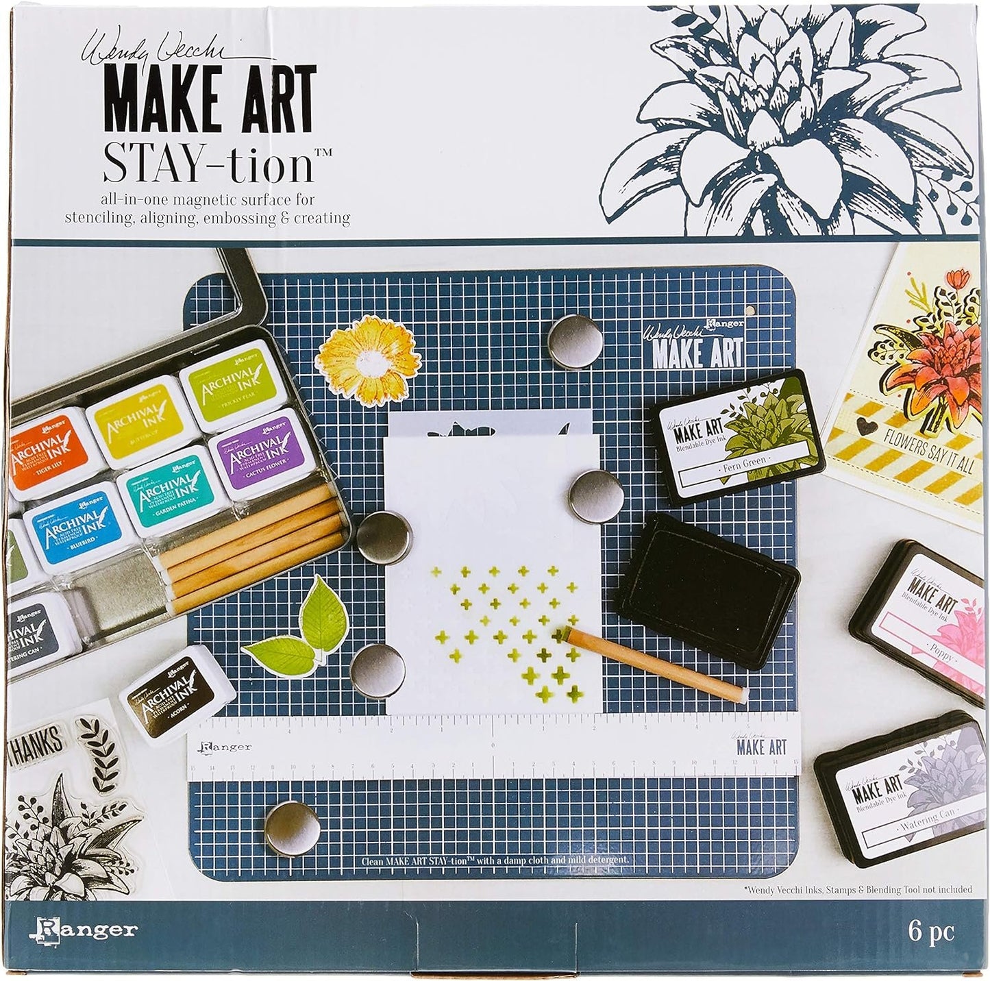 Ranger Wendy Vecchi MAKE ART Stay-tion-All-In-One Magnetic Surface, Multi