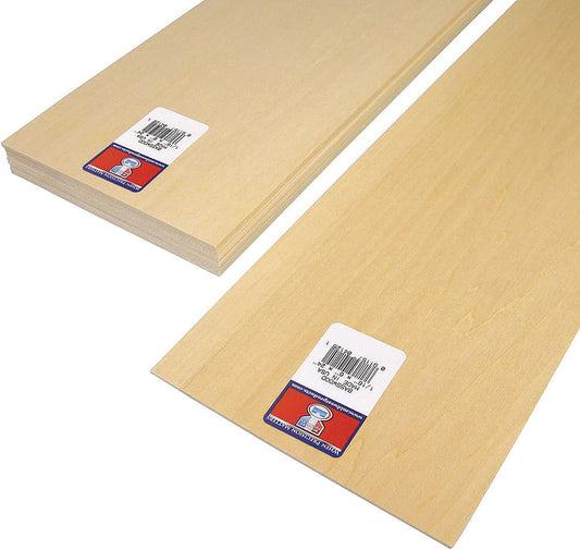 SAUNDERS MIDWEST Mi4125 Products 4125 Basswood Sheet 24X6X1/16 h (Pack of 10), Multicolor