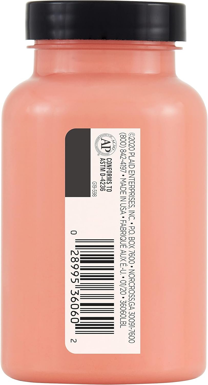FolkArt 36060 One Décor Paint, 8 oz, Coral Peach, 8 Fl Oz (Pack of 1)