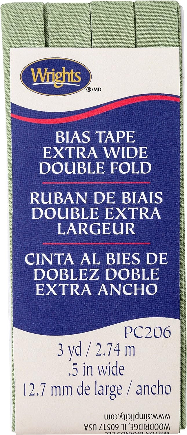 Wright Products Sage Double Fold Bias Tape 1/2" X3yd, 1 Count (Pack of 1)